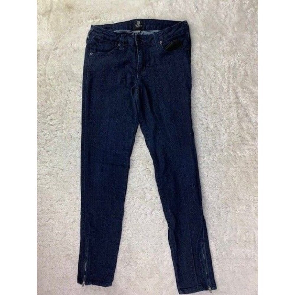 Just Black Size 26 Womens Jeans Zipper Ankle Low Rise Dark Wash Stretch